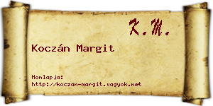 Koczán Margit névjegykártya